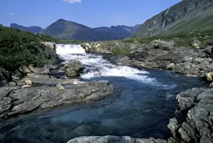 White Water Prints: Europe, Norway, Andalsnes. River in mountains along the Trollstigen (Trolls Path)