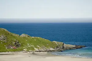 Lofoten Prints: Europe, Norway, Lofoten. Bunes beach and the Atlantic ocean