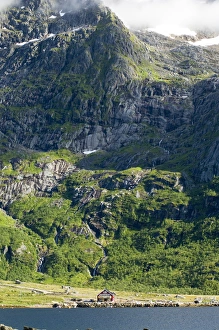 Images Dated 9th August 2006: Europe, Norway, Lofoten. View of Stortinden from Liland