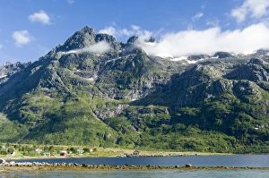 Images Dated 9th August 2006: Europe, Norway, Lofoten. View of Stortinden from Liland