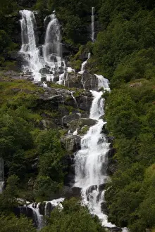 Images Dated 29th June 2014: Europe, Norway, Olden. Volefossen Waterfall in Jostedalsbreen National Park