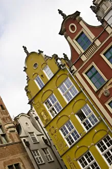 Europe, Poland, Gdansk. Detail of Old Town row houses