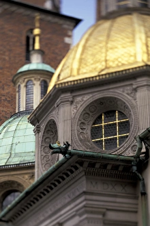 Images Dated 1st September 2003: Europe, Poland, Krakow Wavel Hill; Domes of Wavel Cathedral