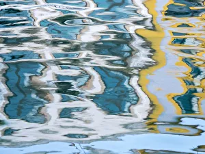Europe, Portugal, Aveiro. Colorful reflection, canals of Aveiro