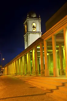 Hallway Prints: Europe; Portugal; Averio; Night views of the Aveiro Cathedral