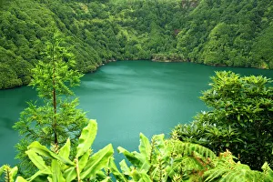 Volcanic Prints: Europe, Portugal, Azores. Sete Cidades Lakes