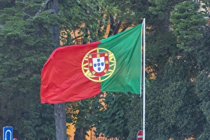 Blowing Prints: Europe, Portugal, Cascais, Portuguese flag