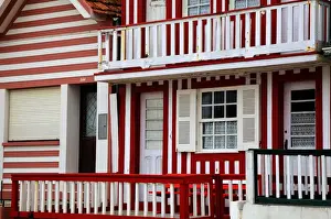 Images Dated 2nd July 2011: Europe; Portugal; Costa Nova; Candy striped homes lins the streets