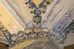 Images Dated 7th July 2013: Europe, Portugal, Evora, St. Francis Church, Bone Chapel
