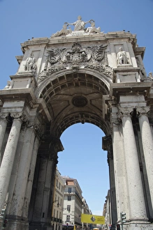 Europe, Portugal, Lisbon (aka Lisboa). Baixa quarter, Black Horse Square (aka Praca do Comercio)