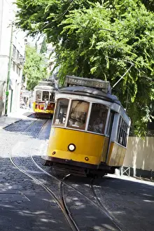 Europe, Portugal, Lisbon. Lisbon transportation; Famous Old Lisbon Cable Car