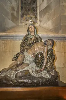 Images Dated 28th June 2013: Europe, Portugal, Lisbon, Pieta in interior of Lisbon Cathedral