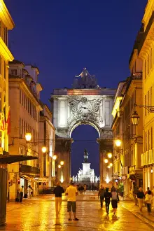 Images Dated 28th June 2011: Europe; Portugal; Lisbon; Rua Augusta; Square surrounded by Government Buildings, Commerce