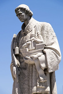 Saint Prints: Europe, Portugal, Lisbon. Statue of Sao Vincente, St. Vincent. Patron saint of Lisbon