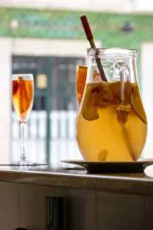 Images Dated 21st June 2015: Europe, Portugal, Lisbon. white wine Sangria drink with fresh fruit