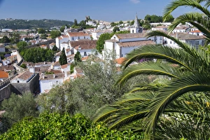 Obidos Prints: Europe, Portugal, Obidos. Ancient city wall, medieval structure encircles historic Obidos