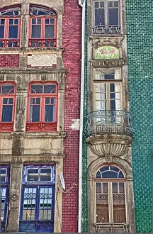 Images Dated 4th July 2011: Europe; Portugal; Porto; Oporto / Porto Rio Duero district of Colorful buildings