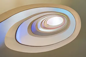 Staircase Prints: Europe, Portugal, Porto. Spiral staircase in hotel