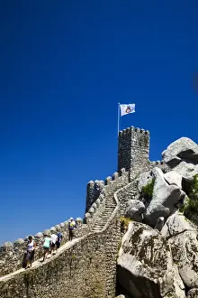 Images Dated 29th June 2011: Europe; Portugal; Sintra; Castelo dos Mouros and Quinta da Regaleira Hike along wall