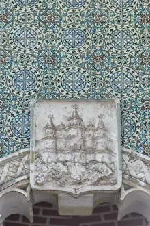 Sintra Prints: Europe, Portugal, Sintra, natural water spring surrounded by decorative tile