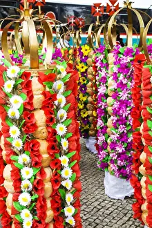 Images Dated 9th July 2011: Europe; Portugal; Tomar; Prepairing for the Festival of the Trays