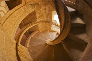 Images Dated 8th July 2011: Europe; Portugal; Tomar; Spiral Stone Staircase in Convento de Cristo