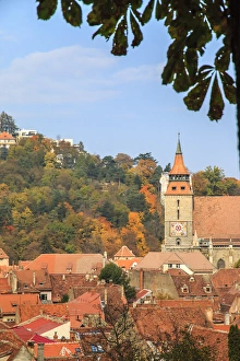 Romania Gallery: Europe, Romania, Brasov. Poarta Schei district. Near George Street. Clock Tower