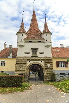 Transylvania Prints: Europe, Romania, Brasov. Saint Catherines medieval gate