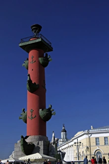 Images Dated 23rd May 2012: Europe, Russia, St. Petersburg. Red Lighthouse at Spit of Basil Island