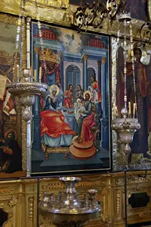 Russian Prints: Europe, Russia, Suzdal. Fresco icon in the Cathedral of the Nativity Suzdal