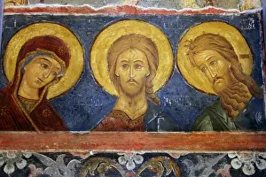 Russian Prints: Europe, Russia, Suzdal. Fresco of Saints in the Cathedral of the Nativity