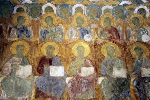 Russian Prints: Europe, Russia. Vladimir. Cathedral of St. Dimitry frescoes