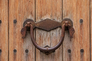 Balearic Island Prints: Europe, Spain, Balearic Islands, Mallorca, door knockers