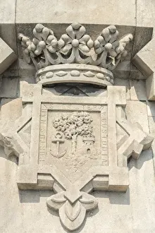 Coat Of Arms Prints: Europe, Spain, Barcelona, Christopher Columbus monument, bas-relief