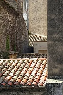 Europe, Spain, Girona. Rooftops of Girona