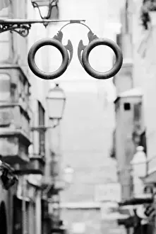 Spectacles Prints: Europe, Spain, Mallorca. Eyeglass shop sign, Palma