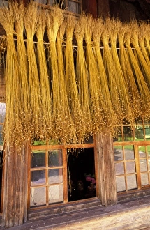 Images Dated 3rd January 2008: Europe, Switzerland. Traditional home, drying grains