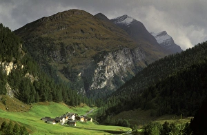 Images Dated 30th August 2007: Europe, Switzerland, Val Averserrhein Region. Avers-juf, house and village detail