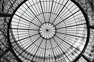 Black and White Collection: Europe, Switzerland, Zurich. Glass dome of the Stock Exchange Borse