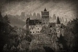 Romania Prints: Europe, Transylvania, Romania, 13th century Castle Bran