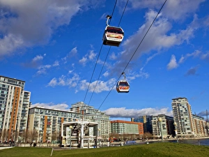 United Kingdom Prints: Europe, United Kingdom, England, London, Royal Victoria Dock. The Emirates Air Line