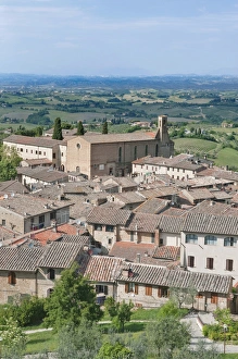 Tuscan Prints: Europe;Italy;Tuscany;San Gimignano, San Agostino Church & Countyside