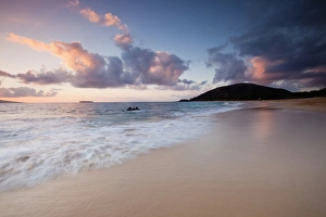 Makena Prints: Evening light on Big Beach, Makena on the island of Maui, Hawaii