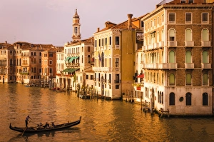 Images Dated 3rd May 2011: Evening light and gondola on the Grand Canal, Venice, Veneto, Italy