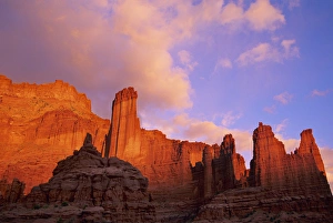 James Kay Prints: Evening light illuminates the Fisher Towers east of Moab, Utah