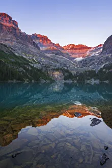 Images Dated 29th December 2020: Evening light on Mount Huber above Lake O hara, Yoho National Park, British Columbia