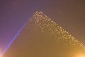Images Dated 15th October 2004: Evening light show on The Pyramids of Giza, which are alomost 5000 years old. On