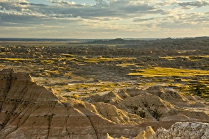 Luminous Prints: evening, Pinnacles Viewpoint, Badlands National Park, South Dakota, USA