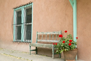 Adobe Prints: Exterior of an adobe buiding, Taos, New Mexico, USA
