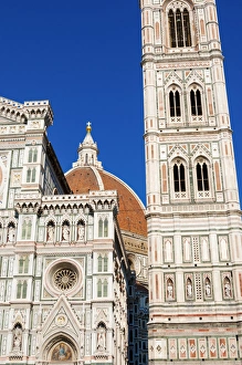 Exterior of the cathedral Santa Maria del Fiore, Giotto belltower, UNESCO World Heritage Site